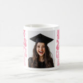 "In meiner Graduate Ära" rosa Retro Custom Foto Kaffeetasse (Mittel)