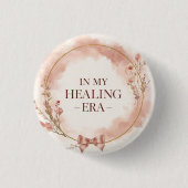 In Meiner Heilungsphase Eleganter Rosa Selbstliebe Button (Vorderseite)