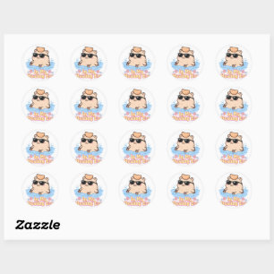 In Meiner Heilungsphase Lustiges Capybara Runder Aufkleber