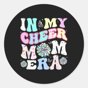 In meiner jubelnden Mama Era Funny Cheerleader Mot Runder Aufkleber