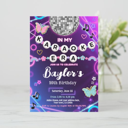 In meiner Karaoke-Party Einladung (Stehend Vorderseite)