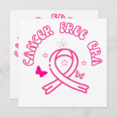 In meiner krebsfreien Ära | Brustkrebs lustig Einladung (Vorne/Hinten)