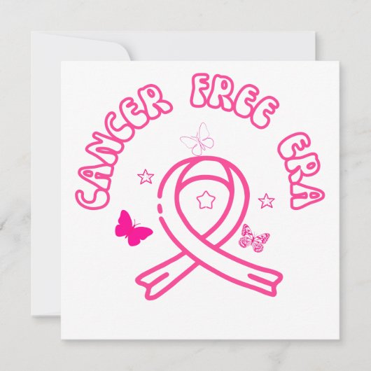 In meiner krebsfreien Ära | Brustkrebs lustig Einladung (Vorderseite)