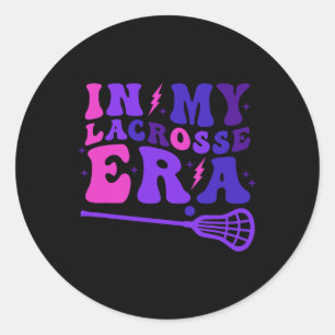 In meiner Lacrosse Ära Retro Groovy Sport Frauen u Runder Aufkleber