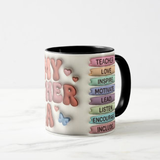 In Meiner Lehrer-Ära Puffy 3D Retro 11oz Kombi-Tas Tasse