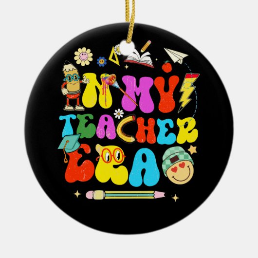In meiner Lehrerzeit Beste Lehrerin Bewertung Retr Keramik Ornament (Vorne)