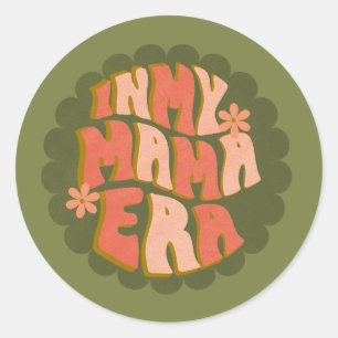 In meiner Mama-Ära Retro Grün Runder Aufkleber