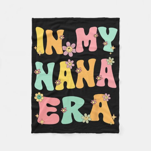 In meiner Nana Era Retro Groovy Nana Grandma Mütte Fleecedecke (Vorderseite)