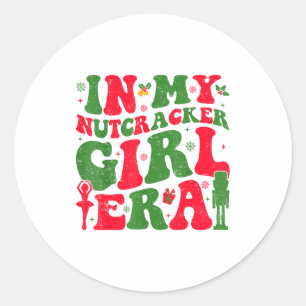 In meiner Nussknacker-Mädchen-Ära Groovy Weihnacht Runder Aufkleber
