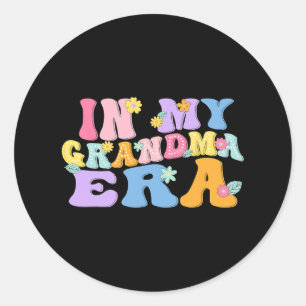 In meiner Oma Era Funny Oma Groovy Retro Mothe Runder Aufkleber
