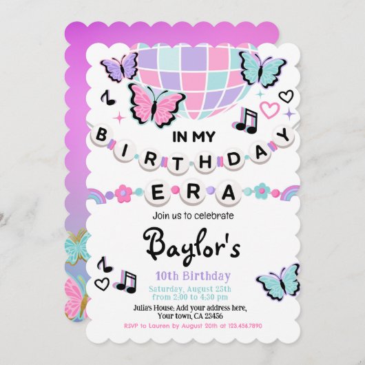 In meiner Party Einladung zum Geburtstag (Vorne/Hinten)