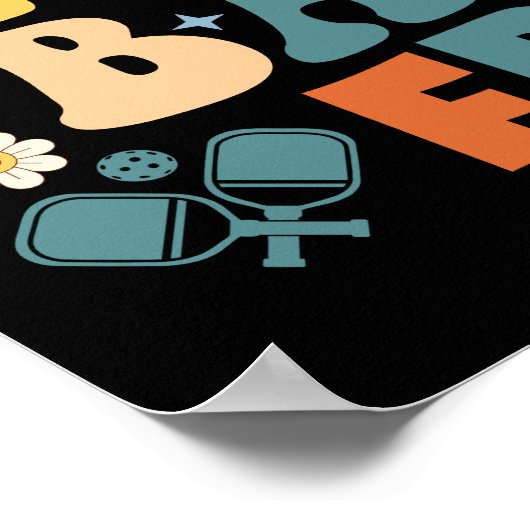 In meiner Pickleball-Ära Retro Groovy Poster (Ecke)