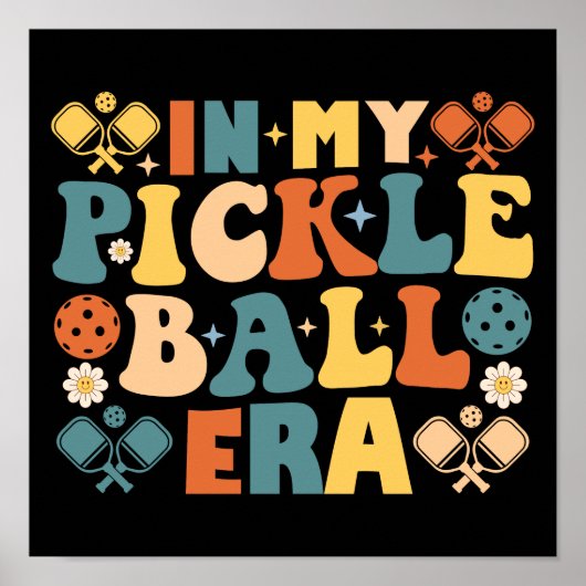 In meiner Pickleball-Ära Retro Groovy Poster (Vorne)