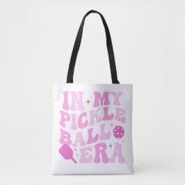 In meiner Pickleball-Ära | Rosa Groovy Lettering Tasche