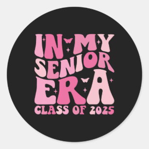 in meiner Senior-Ära Cl of 2025 Retro Senior 2025  Runder Aufkleber