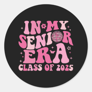 in meiner Senior-Ära Cl of 2025 Retro Senior 2025  Runder Aufkleber