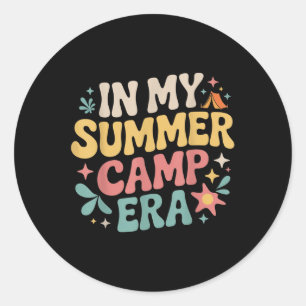 In meiner Sommercamp-Ära Retro-Counselor-Camping-V Runder Aufkleber