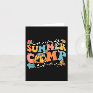 In meiner Sommerzeltezeit Retro Sommer Camper Frau Karte