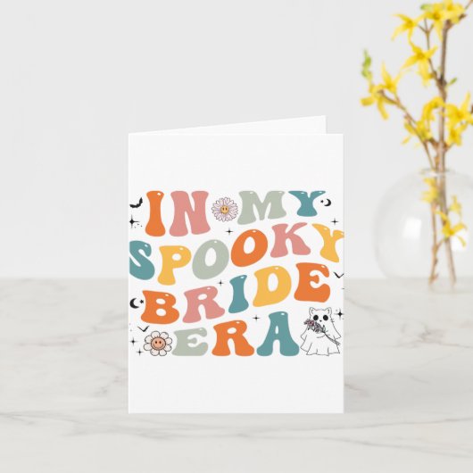 In meiner Spooky Bride Era Groovy Halloween Hochze Karte (Gelbe Blume)
