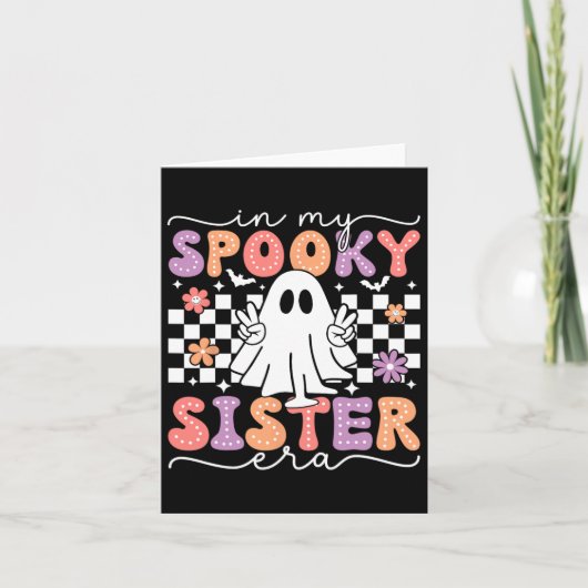 In meiner Spooky Schwester Era Retro Ghost Hallowe Karte (Vorderseite)