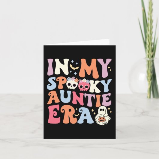 In meiner Spooky Tante Era Halloween Groovy Witchy Karte (Vorderseite)