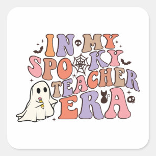 In meiner Spooky Teacher Ära - Halloween-Lehrerin Quadratischer Aufkleber