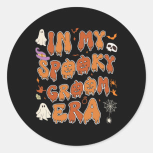 In meiner spöttischen Groom Era Halloween Wedding Runder Aufkleber