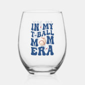 In meiner T-Ball-Mama Ära T-Shirt-Ball Mama Mutter Weinglas Ohne Stiel (Rückseite)