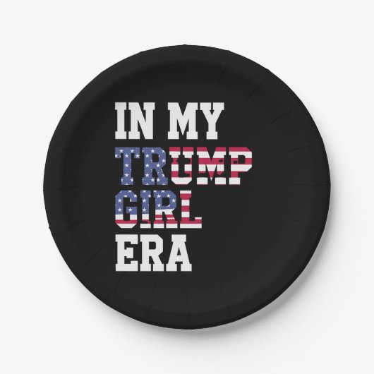 In meiner Trump Girl Era US 47. Präsident Pappteller (Vorderseite)