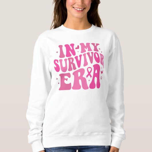 In meiner Überlebenszeit pinkfarbene Brustkrebserk Sweatshirt (Vorderseite)