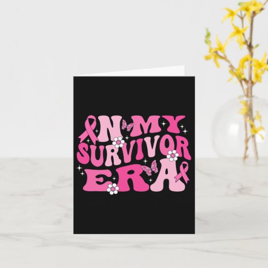 In meiner Überlebenszeit rosa Ribbon Brustkrebs Karte (Gelbe Blume)