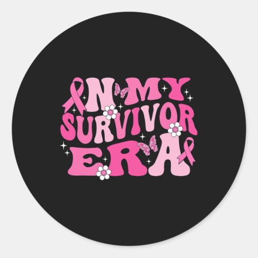In meiner Überlebenszeit rosa Ribbon Brustkrebs Runder Aufkleber (Vorderseite)