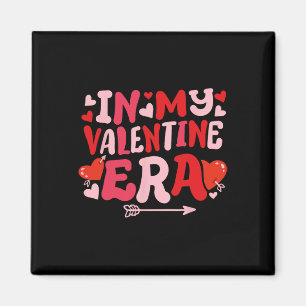 In meiner Valentinstag-Ära süße retro groovy Vday Magnet