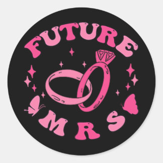 In meiner Verlobten Ära Groovy Bride Junggeselinne Runder Aufkleber