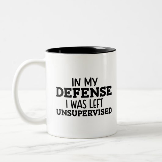 In meiner Verteidigung wurde mir unbeaufsichtigtes Zweifarbige Tasse (Links)