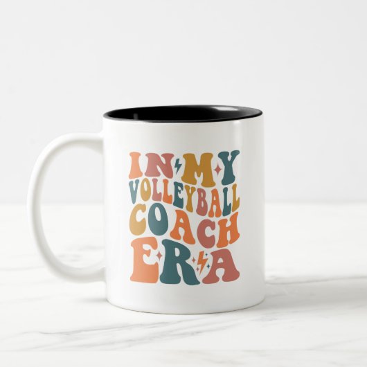 In meiner Volleyball-Trainerzeit Zweifarbige Tasse (Links)