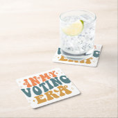 In meiner Wahlperiode kehrt die Wavy zurück Rechteckiger Pappuntersetzer (Vor Ort)