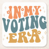 In meiner Wahlperiode kehrt die Wavy zurück Rechteckiger Pappuntersetzer (Vorderseite)