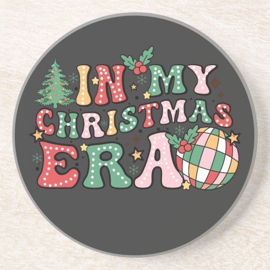 In meiner Weihnachtszeit Weihnachten Groovy Getränkeuntersetzer (Vorne)