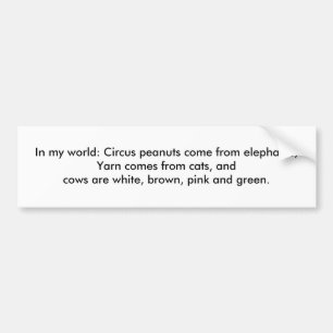 In meiner Welt: Garn kommt von den Katzen… Autoaufkleber