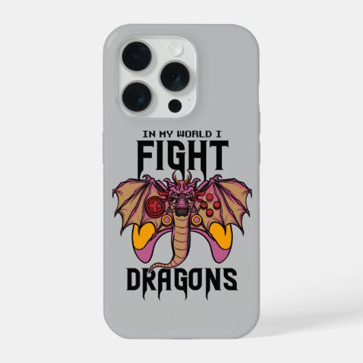 In meiner Welt kämpfe ich Drachen iPhone Hülle (Rückseite)