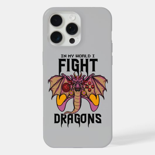 In meiner Welt kämpfe ich Drachen iPhone Hülle (Rückseite)