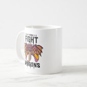 In meiner Welt kämpfe ich Drachen Kaffeetasse (Vorderseite Links)