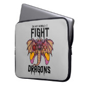 In meiner Welt kämpfe ich Drachen Laptopschutzhülle (Vorderseite Links)