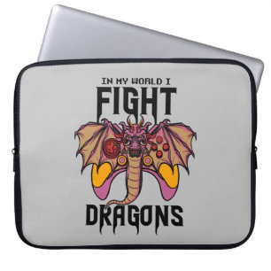 In meiner Welt kämpfe ich Drachen Laptopschutzhülle