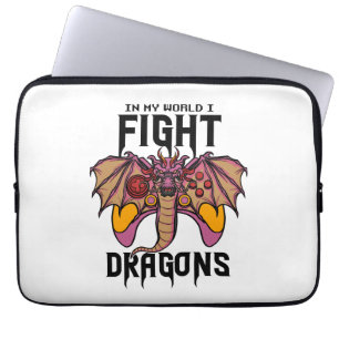 In meiner Welt kämpfe ich Drachen Laptopschutzhülle