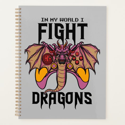 In meiner Welt kämpfe ich Drachen Planer (Vorderseite)