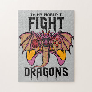 In meiner Welt kämpfe ich Drachen Puzzle
