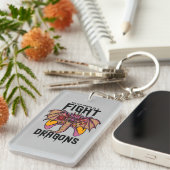 In meiner Welt kämpfe ich Drachen Schlüsselanhänger (Vorderseite rechts)