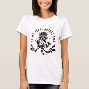 In Meiner Wilden Hockey-Epoche Niedlicher Waschbär T-Shirt